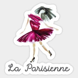 La Parisienne in red dress Sticker